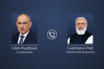 Armenian and Indian PMs hold a telephone conversation, emphasize the activation of political dialogue