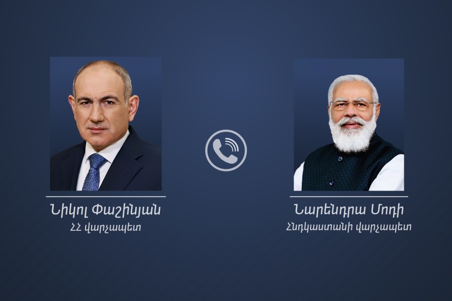 Armenian and Indian PMs hold a telephone conversation, emphasize the activation of political dialogue