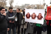 «Терпеливое молчание ЕС стало неприемлемым»: акция протеста за свободу политзаключённых и армянских пленных в Баку перед офисом ЕС