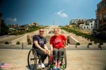 U.S. Embassy Yerevan Hosts Wheelchair Basketball Sports Envoys Rose Hollermann and Steve Serio