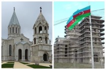 Արցախում մշակութային ցեղասպանություն իրականացնող Ադրբեջանը հայտարարում է, թե Ղազանչեցոց եկեղեցին «վերականգնվել է՝ նախնական ճարտարապետական ոճին համապատասխան»