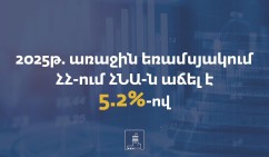 2025-ի առաջին եռամսյակում ՀՆԱ-ն աճել է 5.2%-ով