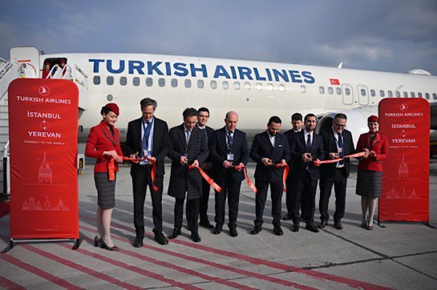 Turkish Airlines started operating flights on the route Istanbul–Yerevan–Istanbul