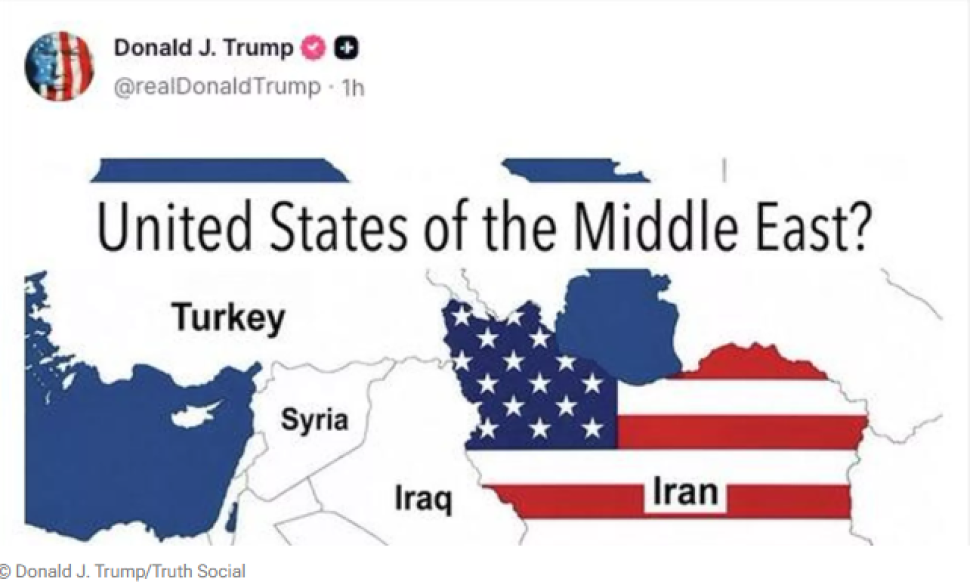 Трамп опубликовал карту с Ираном в цветах американского флага
