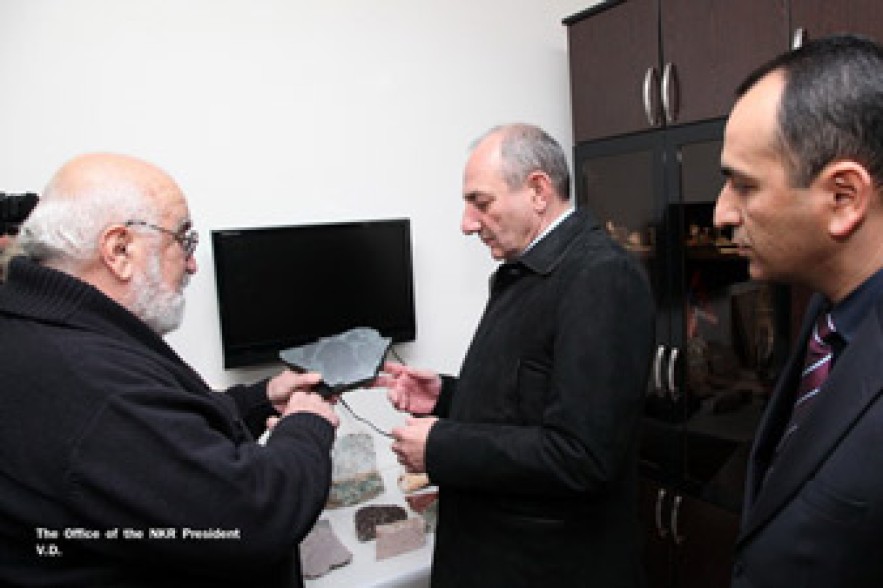 Bako Sahakyan visits Artsakh geological station