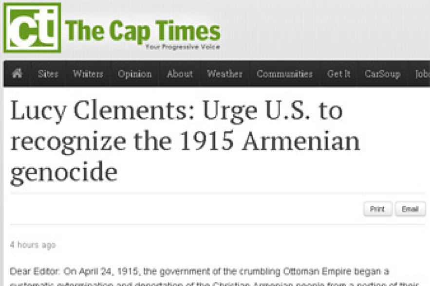 The Cap Times. Պետք է կոտրել 20-րդ դարի 1-ին ցեղասպանության լռության պատը