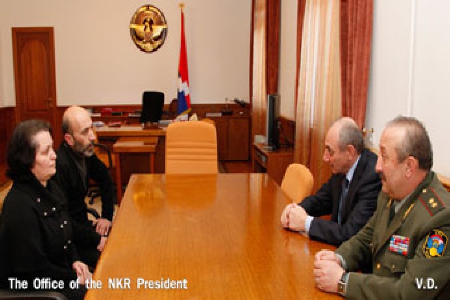 NKR president meets with parents of Sergeant Armen Hovhannisian 