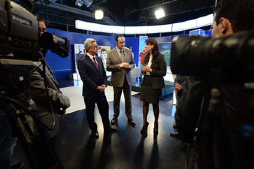 Armenian president visits Public Television Company 