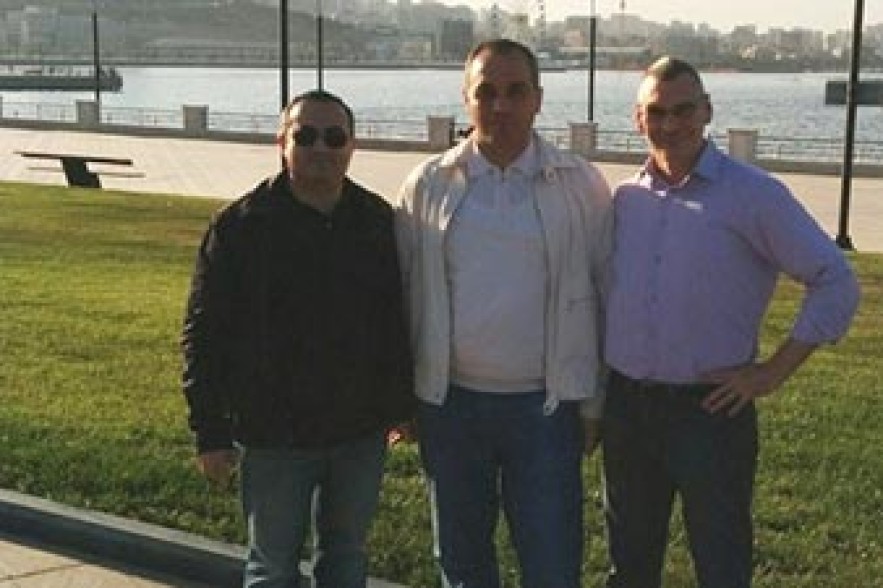 Armenian delegation members take a walk in Baku 