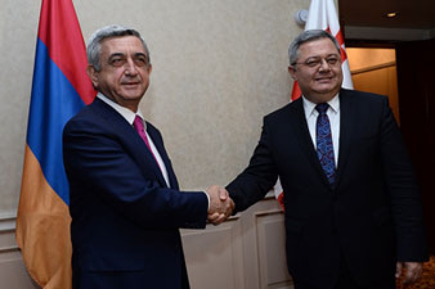 Սերժ Սարգսյանը հանդիպել է Վրաստանի խորհրդարանի նախագահի հետ