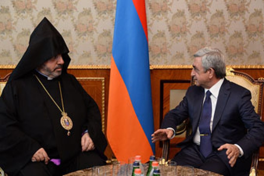 Նախագահ Սարգսյանն ընդունել է Երուսաղեմի Հայոց Պատրիարքին