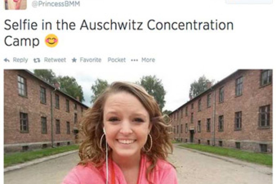 The other side of the infamous “Auschwitz selfie”
