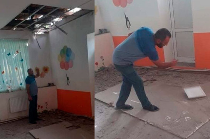 Azerbaijani armed forces shell Aygepar’s kindergarten (photos)