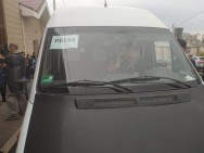 Azerbaijani armed forces again target car with international journalists (photos)