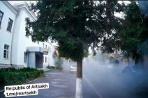Footage shows bombardment of Karabakh's capital Stepanakert (video)