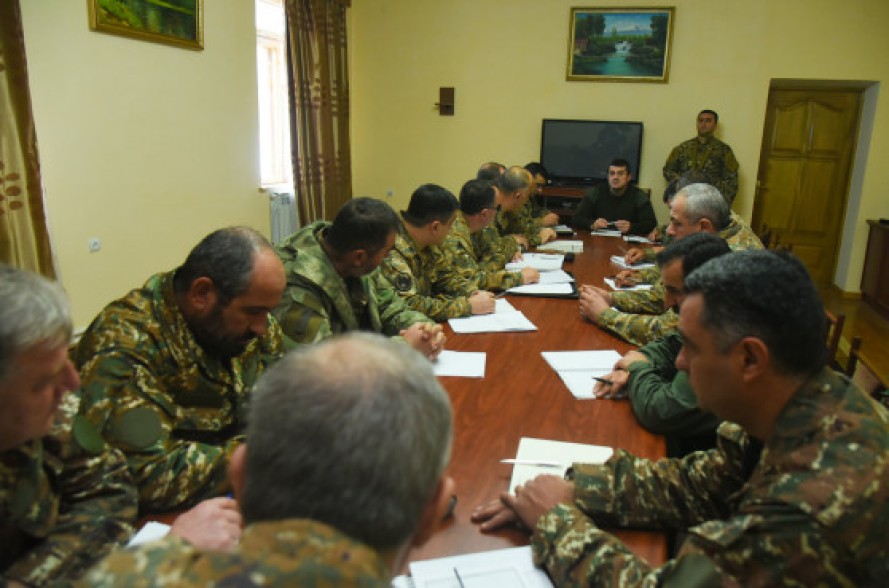 Artsakh president visits Defense Ministry, discusses created military-political situation