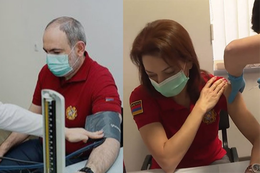 Пашинян и его супруга привились вакциной от коронавируса (Видео)