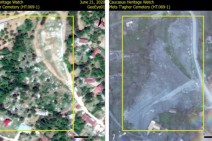 Azerbaijanis destroy Armenian cemetery in the village of Mets Tagher