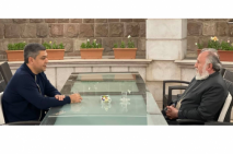 "I Have Honor" bloc candidate meets Armenia's Catholicos in Artsakh