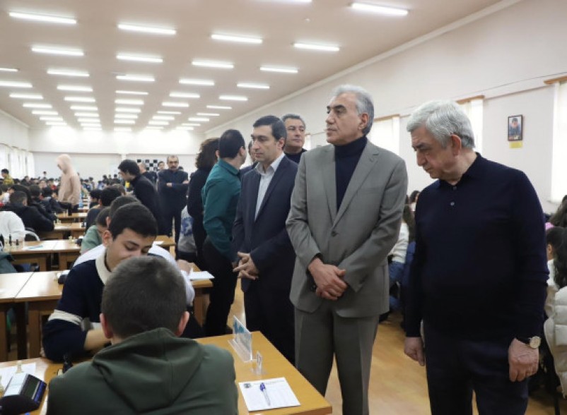 Серж Саргсян посетил 14-й турнир по шахматам памяти Андраника Маргаряна (Фото)