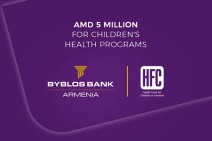 Byblos Bank Armenia donates AMD 5 million to Health Fund for Children of Armenia