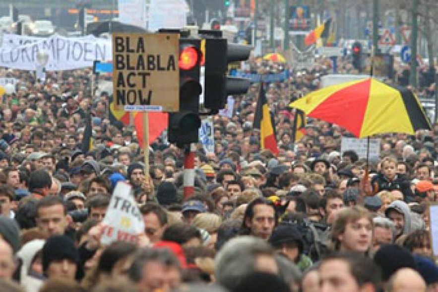 Brussels protest calls for Belgian unity government